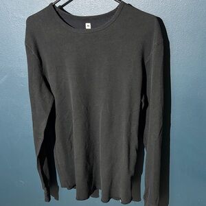 Analog by Burton Waffle knit Black Long Sleeve Thermal Tee